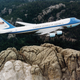 A VC-25A over Mount Rushmore.